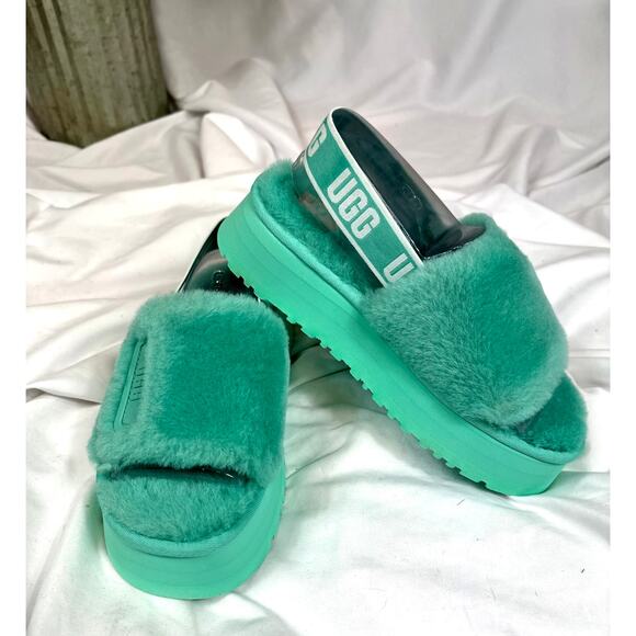 Ugg Disco Slide Platform Back Strap Boho Retro Mint Green 8 - Picture 4 of 16